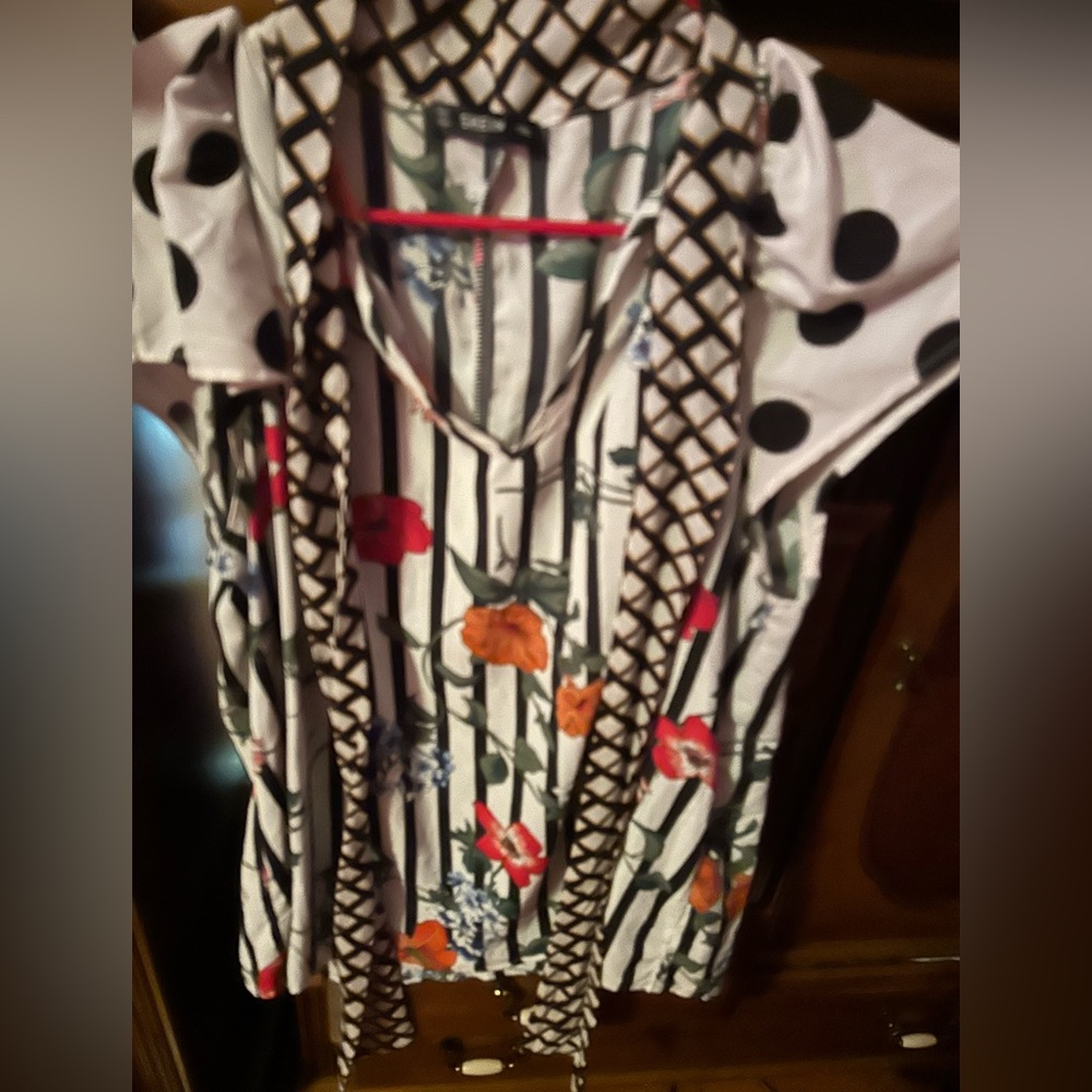 Front Tie Floral Blouse